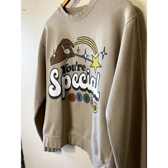 Lizzo You're Special Concert Tour Merch Crew Neck Graphic Sweatshirt Beige Small - Picture 2 of 13